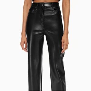 Aritzia Wilfred Black Leather Pants